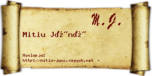 Mitiu Júnó névjegykártya